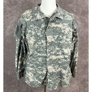 *Army Coat Men Medium Long Green Digital‎ Camo Full Zip Combat Uniform